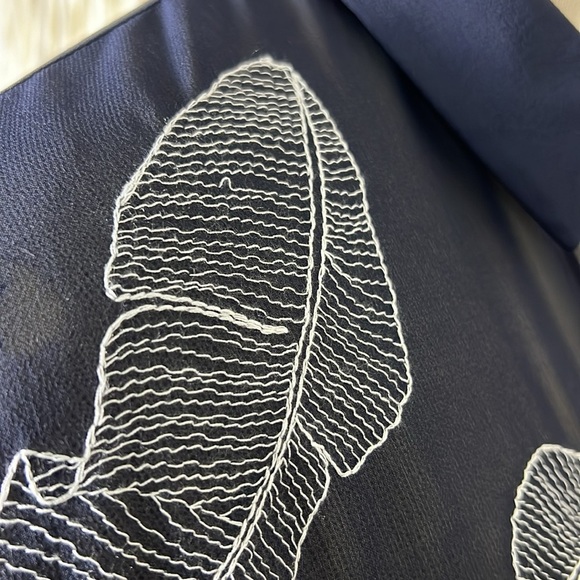 Lafayette 148 New York Kyrie Navy Sheer Silk Georgette Shirt Small - Picture 10 of 15